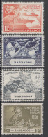 1948 Barbados KGVI UPU Complete Set Of 4 Mint Lightly Hinged - Barbados (...-1966)