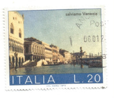 (REPUBBLICA ITALIANA) 1973, SALVIAMO VENEZIA - 1 Francobollo Usato - Años Completos