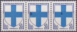18090 Variété : N° 1180  Blason Marseille Lune + Anneau Lune + Normal Se Tenant Dans Une Bande De 3    ** - Unused Stamps