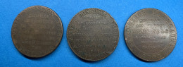 Lot De 3 Pièces De 2 Sols Monneron 1791 & 1792 - 1791-1792 Costituzione 