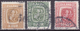 IS013D – ISLANDE – ICELAND – 1915/18 – KINGS CHRISTIAN IX & FREDERIK VII – MI # 77-81 USED 15 € - Oblitérés