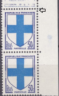 18092 Variété : N° 1180  Blason Marseille Timbre Plus Petit Tenant à Normal ** - Unused Stamps