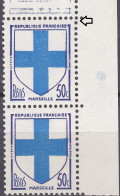 18092 Variété : N° 1180  Blason Marseille Timbre Plus Petit Tenant à Normal ** - Ungebraucht