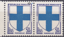 18094 Variété : N° 1180  Blason Marseille Boule Bleue Tenant à Normal ** - Ongebruikt