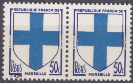 18095 Variété : N° 1180  Blason Marseille Lune Bleue Tenant à Normal  ** - Ungebraucht