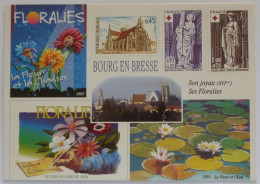 BOURG EN BRESSE - FLORALIES 1997 - Timbres De BROU Reproduits Sur La Carte Postale - Briefmarken (Abbildungen)
