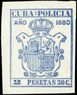 ESPAGNE / ESPANA - COLONIAS (Cuba) 1880 "CUBA-POLICIA" Fulcher 520 2,5 P Ultramarino - Sin Gomar - Kuba (1874-1898)