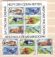 1991 Fauna Marine Mammals 6v+S/M – Used (O)  Bulgaria/Bulgarie - Usati