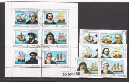 1990 Grand Explorer + Ships 6v+S/M - Used/oblitere (O) BULGARIA / Bulgarie - Used Stamps