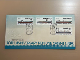 Singapore FDC First Day Cover 1978 - 10th Anniversary Of Neptune Orient Lines - Singapur (1959-...)