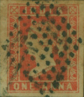 British India 1854 QV 1a One Anna RED DIE I LITHO / Lithograph Stamp 4 Margins, As Per Scan - 1854 East India Company Administration