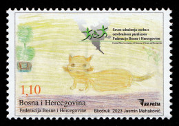 Bosnia And Herzegovina 2023 Children With Rare Diseases Fauna Cats MNH - Bosnia And Herzegovina