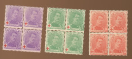 129/131 (*)  4 Séries  Sans Colle Zonder Gom  Cote Ø  84,-€ - 1914-1915 Rotes Kreuz