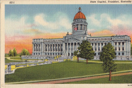 BY63. Vintage US Linen Postcard.  State Captital. Frankfort. Kentucky - Frankfort