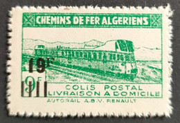 ALGERIE / YT CP 204 A - Sans Surcharge "Contrôle Des Recettes" / TRAIN CHEMIN DE FER - AUTORAIL RENAULT / NEUF ** / MNH - Paketmarken