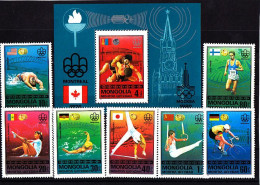 Olympics 1976 - Cycling - Wrestling - MONGOLIA - S/S+Set MNH - Summer 1976: Montreal