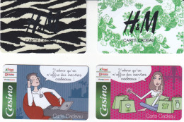 LOT De 4 Cartes Cadeaux Tres Bon état - Cartes De Fidélité Et Cadeau