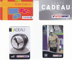 LOT De 4 Cartes Cadeaux Tres Bon état - Carta Di Fedeltà E Regalo