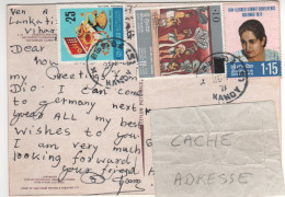 Timbres , Stamps " Boite à Bijoux , Peintures Dans Un Temple , Conférence Non Alignés Colombo" Sur CP , Carte , Postcard - Sri Lanka (Ceylan) (1948-...)