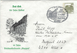 6482 Bad Orb 1987 - Illustriertes Kuvert - Schloss Wilhelmsthal - Illustriertes Kuvert Saline - Privé Briefomslagen - Gebruikt