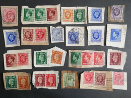 DJ 18 GREAT BRITAIN  LOT DE TP SUR FRAGMENTS LETTRES  .ENVIRON   1935+ + - Other & Unclassified