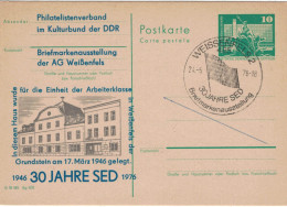 Weissenfels 1976 30 Jahre SED Kulturhaus Einheit Arbeiterklasse Grundstein - Private Postcards - Used