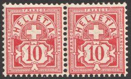 ABART  VARIÉTÉ Schweiz Suisse 1894: Faser-Papier Melée Zu 61B Mi 54Y Yv 67 (10c) ** Postfrisch MNH (Zu CHF 48.00) - Nuevos