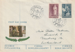 Finlande Lettre FDC Turku Pour La Suisse 1948 - Storia Postale