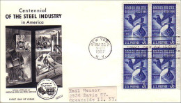 USA Steel Industry Blk/4 FDC ( A60 910) - Minerals
