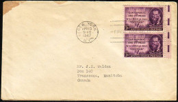 USA Pulitzer 1947 Pair On FDC ( A60 412) - 1941-1950