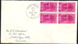 USA Inauguration Of Washington Blk/4 1939 FDC ( A60 295) - 1851-1940