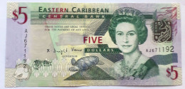 EASTERN CARIBBEAN  - 5 DOLLARS - P 31 (1994) - UNC - BANKNOTES - PAPER MONEY - CARTAMONETA - - Caraibi Orientale