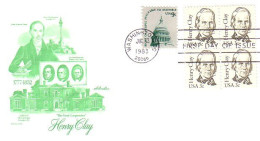 USA FDC Henry Clay Blk/4 ( A61 621) - 1981-1990