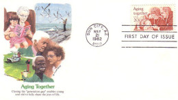 USA FDC Aging Together ( A61 581) - 1981-1990