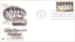 USA FDC Stone Mountain Memorial Civil War Tableau ( A61 322) - Us Independence