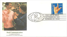 USA Mère Enfant Signe Main ASL Deaf Sourds FDC Cover ( A62 296a) - Behinderungen