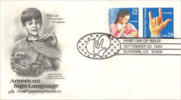 USA Mother Child Hand Sign ASL Deaf Sourds FDC Cover ( A62 294b) - 1981-1990