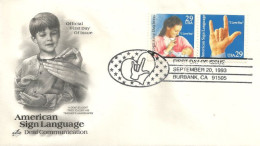 USA Mère Enfant Signe Main ASL Deaf Sourds FDC Cover ( A62 293a) - Handicaps