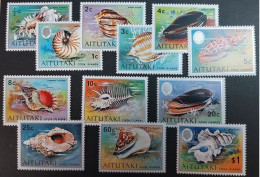 Coquillages Shells // Série Complète Neuve ** MNH ; Aitutaki YT 95/106 (1974) Cote 25 € - Aitutaki