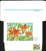 Canada Floral Domestogramme 15c Prairie Lily Lis Rouge Orangé ( A70 232) - 1953-.... Reinado De Elizabeth II
