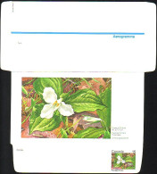 Canada Floral Domestogramme 15c White Trillium Trille Blanc ( A70 235b) - 1953-.... Règne D'Elizabeth II