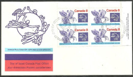 Canada UPU Bloc De Coin Avec Inscription Corner Block Cheval Horse FDC ( A70 94) - 1971-1980
