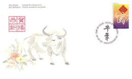 Canada Year Of The Ox Année Du Boeuf 1997 FDC ( A70 72b) - 1991-2000