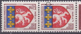 18100 Variété : N° 1181 Blason Lyon  Lys Doublés Tenant à Normal   ** - Unused Stamps