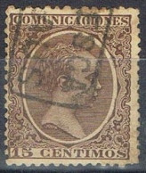 Sello 15 Cts Alfonso XIII Pelon, CARTERIA Oficial Tipo II De GRAUS (Huesca) Num 219 º - Used Stamps