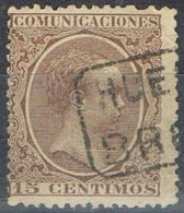Sello 15 Cts Alfonso XIII Pelon, CARTERIA Oficial Tipo II De BROTO (Huesca) Num 219 º - Used Stamps