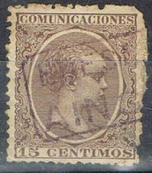 Sello 15 Cts Alfonso XIII Pelon, CARTERIA Oficial Tipo II De AINSA (Huesca) Num 219 º - Usados