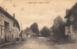 Saint Vrain - L'eglise Et La Mairie Début 1900 - Saint Vrain