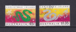 CHRISMAS 2001 TIMBRE N°483/84 OBLITERE ANNEE DU SERPENT - Christmaseiland