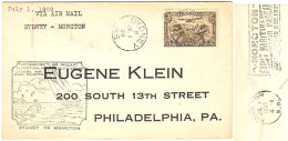 Canada First Flight JUL 1 1929 SYDNEY - MONCTON ( A72 104) - Erst- U. Sonderflugbriefe